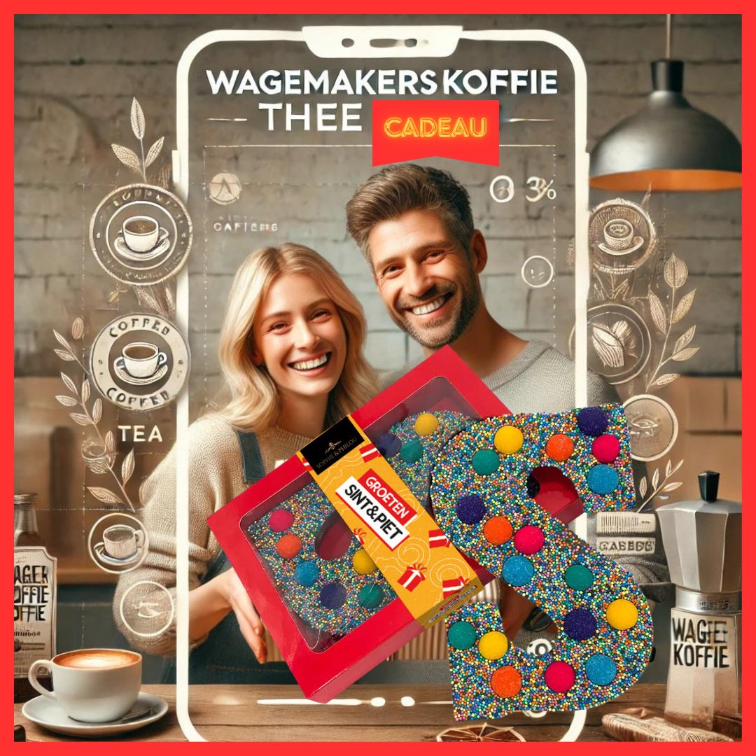 Ontdek de Kleurrijke Chocoladeletter voor Sinterklaas bij Wagemakers Koffie, Thee & Cadeau - Wagemakerskoffie - Thee - Cadeau