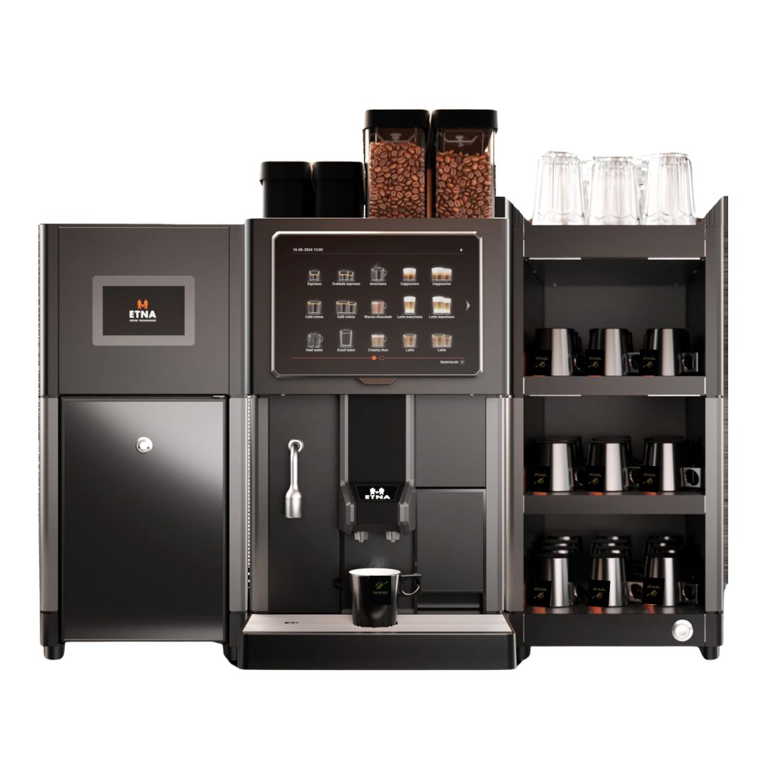 ETNA Sagitta + MilkBase & Kopjeswarmer – Professionele Koffiemachine met Perfecte Melkopschuiming voor Bedrijven