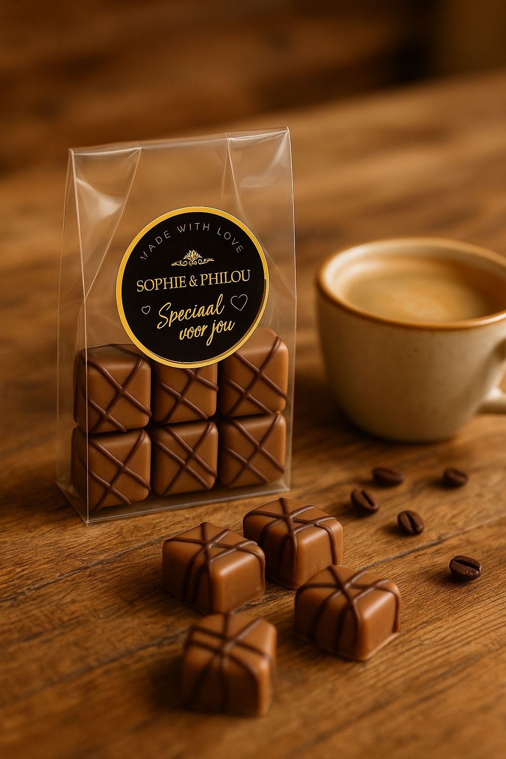 Charlotte Melk Karamel Blokje – Sophie & Philou Luxe Chocolade