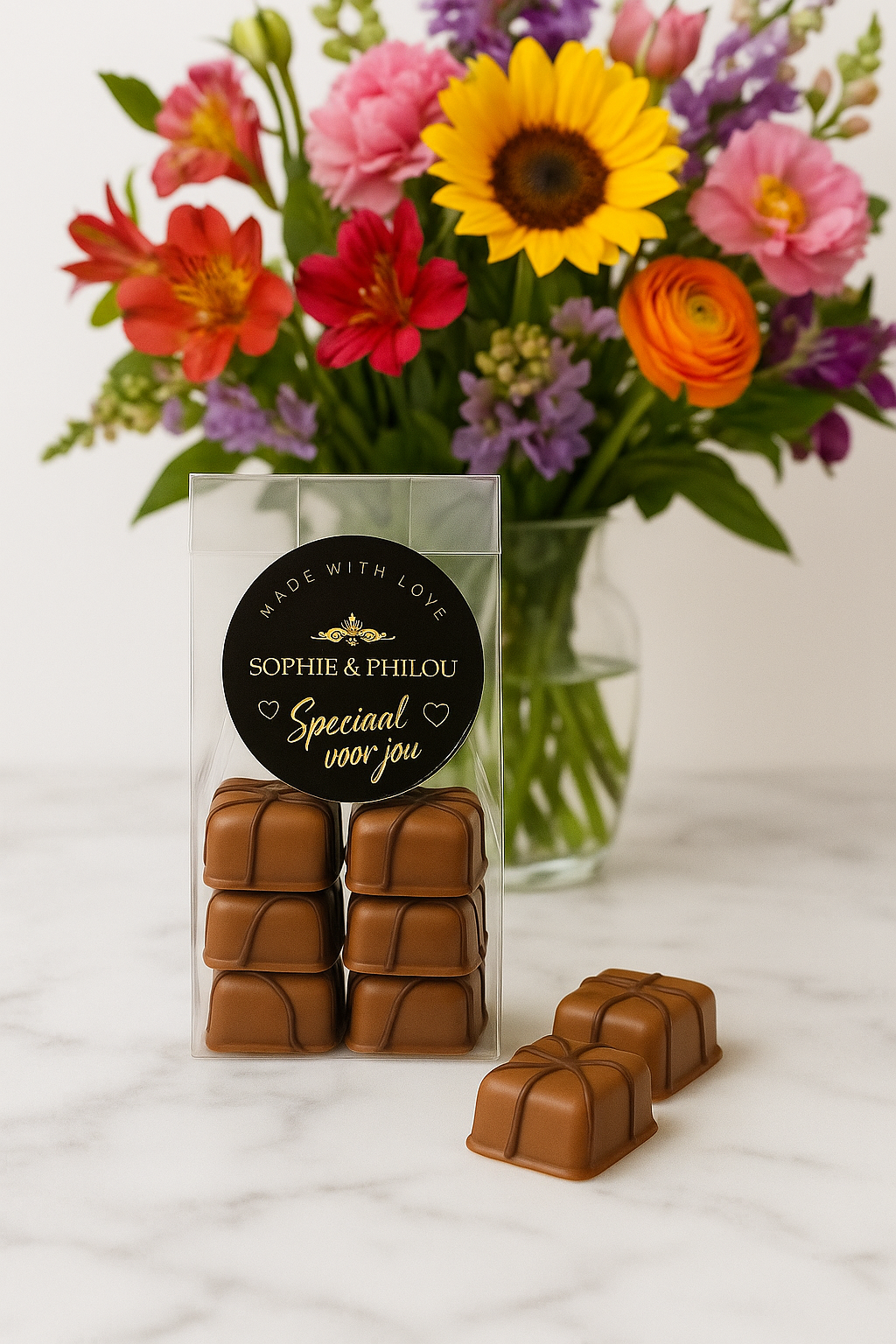 Charlotte Melk Karamel Blokje – Sophie & Philou Luxe Chocolade