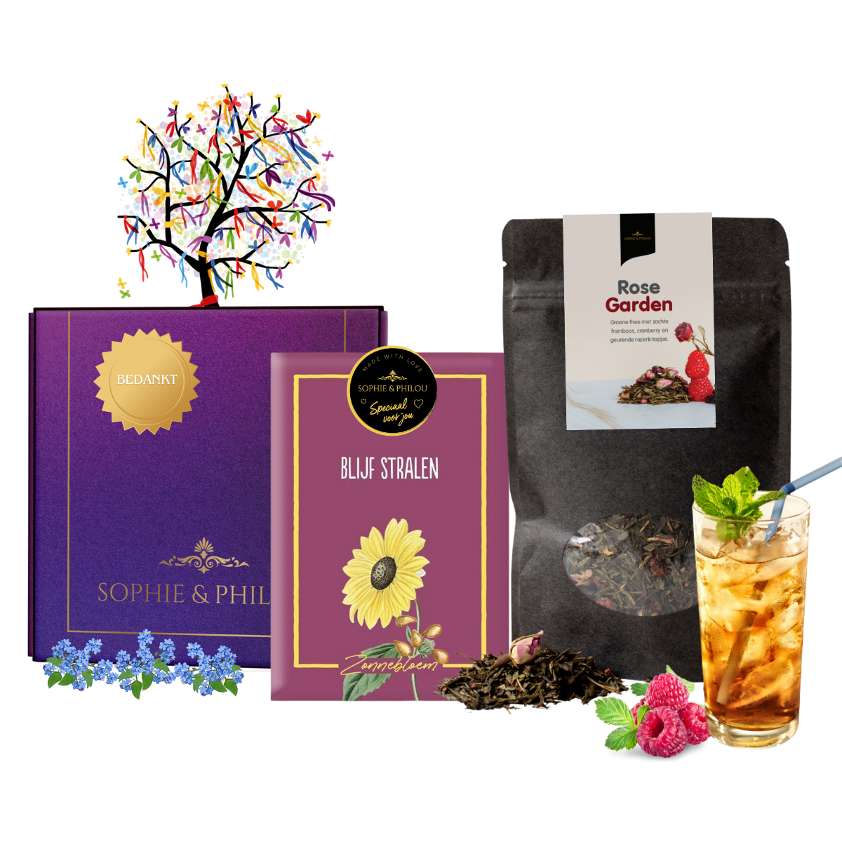 Je Bent Goud Waard Cadeaubox – met bloemzaadjes & Rose Garden thee