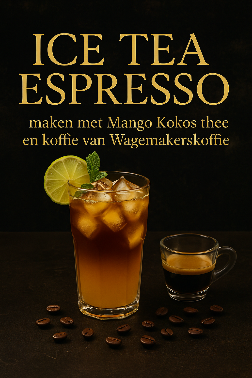 Ice Tea Espresso maken met Mango Kokos thee en koffie van Wagemakerskoffie