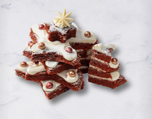 Red velvet Christmas kerstboomtaart (8-10 personen