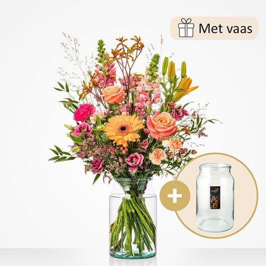 Cadeauset Vrolijk Bloemen Fleur Vaas